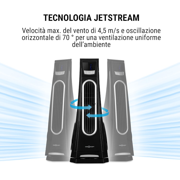 Blown Away Ventilatore a Torre 100 Watt Oscillazione: 70° 1000 m³/h nero