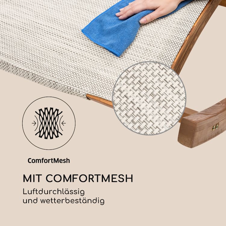 Mauritius Schwingliege mit Dach ComfortMesh 180kg max.wetterfest creme