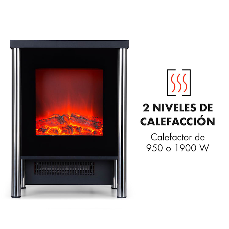 Copenhagen Chimenea eléctrica 950/1900W termostato cristal frontal