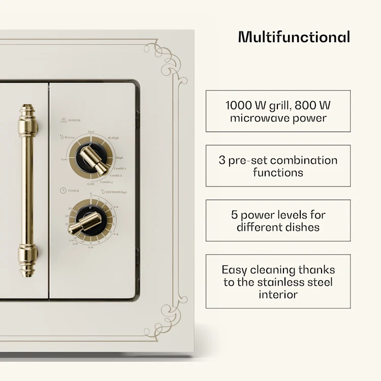 Victoria 20 Built-in Microwave 20 l 800 W Grill: 1000 W Ivory Vintage Cream