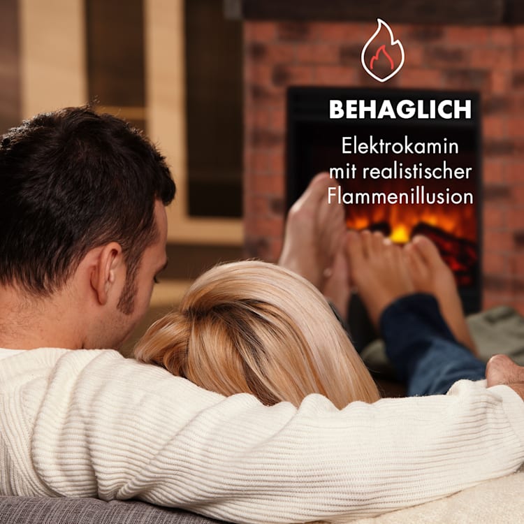 Villach Elektrischer Kamin 1800W Steindekor Polystone Fernbedienung