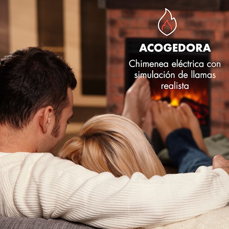 Villach Chimenea eléctrica 1800W Piedra decorativa Polystone Mando a distancia