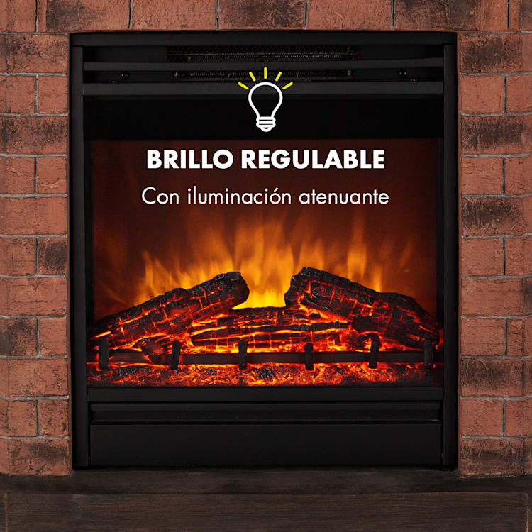 Villach Chimenea eléctrica 1800W Piedra decorativa Polystone Mando a distancia