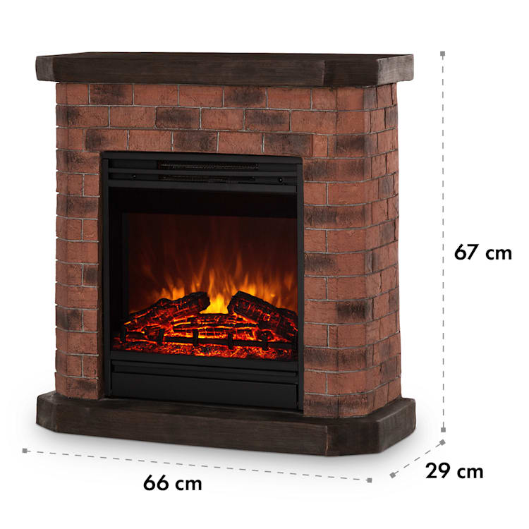 Villach Chimenea eléctrica 1800W Piedra decorativa Polystone Mando a distancia