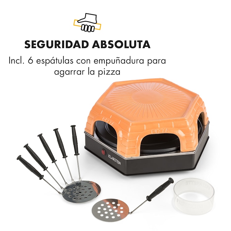 Capricciosa Horno para pizza 1500 W Tapa de terracota Función de conservación del calor