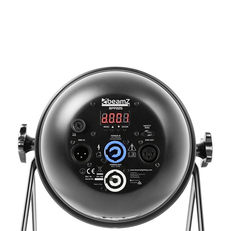 BPP225 PAR 64, LED reflektor, 6v1 LED diódy, RGBWA-UV, 200 W, čierny