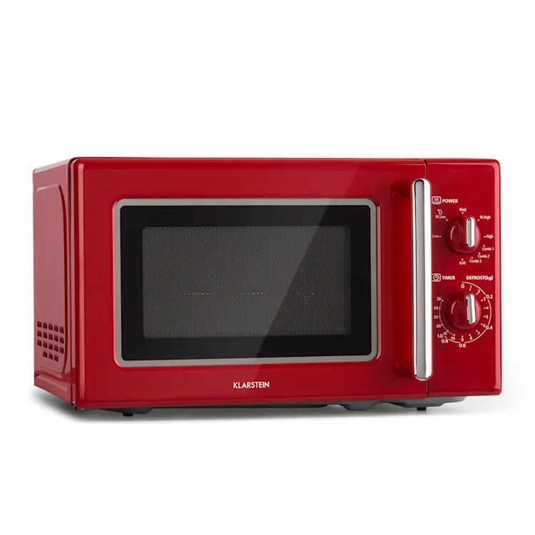 Caroline microwave grill | 20 litres | 700 W microwave / 1000 W grill | turntable Ø 25.5 cm | QuickSelect | retro design Red