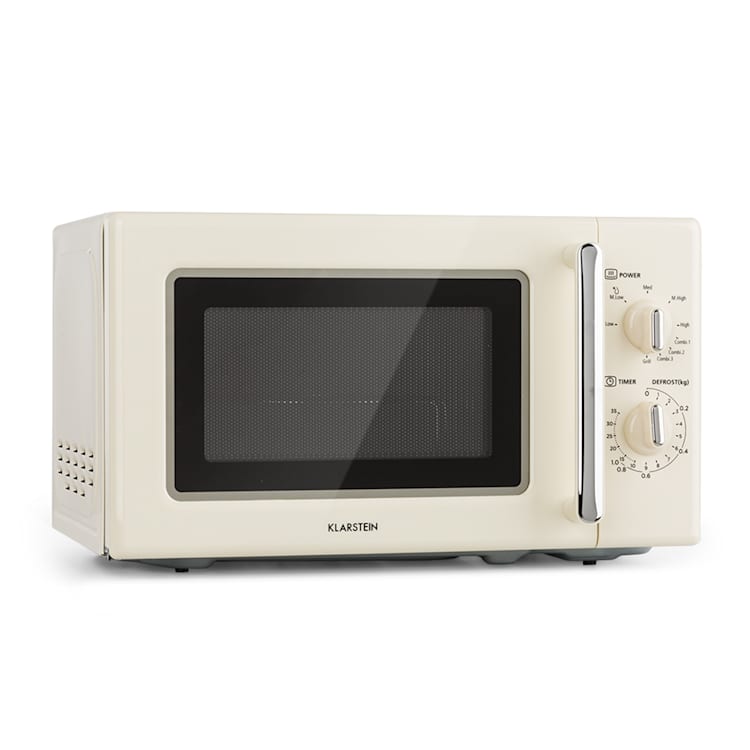 Caroline, kuchenka mikrofalowa, 20 l, 700/1000 W, Ø 25,6 cm, QuickSelect, retro, kremowa Vintage Krem