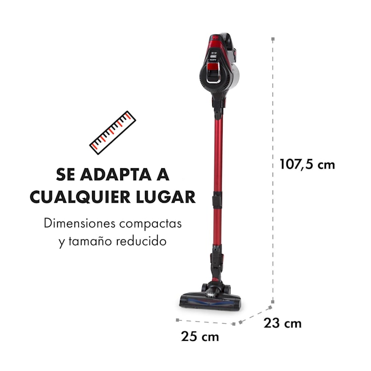 Cleanbutler 3G Turbo Aspiradora sin cables 0,7 litros HEPA13 Rojo/negro Rojo