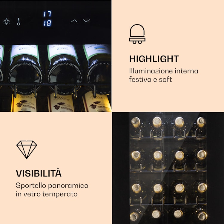 Shiraz 39 Duo Cantinetta vino 2 zone 105l 39 bottiglie 39 bottiglie | 2 zone di raffreddamento | Nero