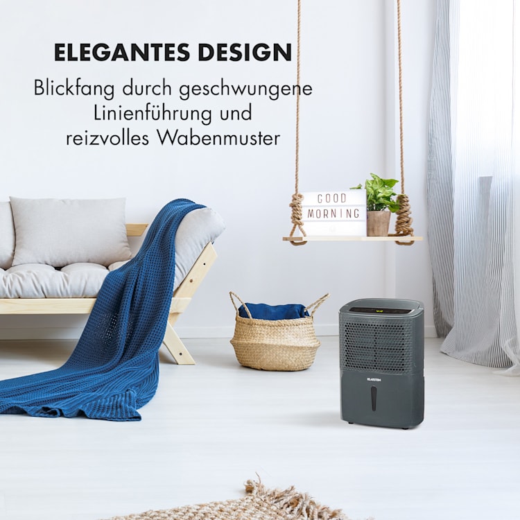 DryFy 10 Luftentfeuchter Dehumidifier 240W 10l/d 100m³/h 15-20m² 10l/24h | Anthrazit