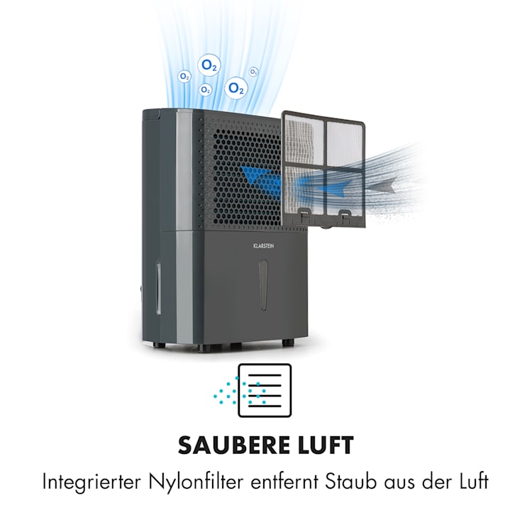 DryFy 10 Luftentfeuchter Dehumidifier 240W 10l/d 100m³/h 15-20m² 10l/24h | Anthrazit