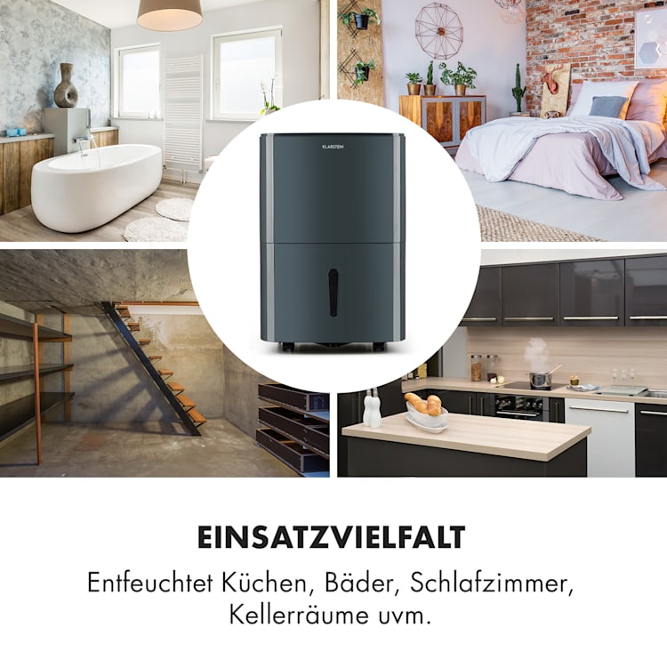 DryFy 20 Luftentfeuchter 420W 20l/d 230m³/h 40-50m² DrySelect 45dB 20l/24h | Anthrazit