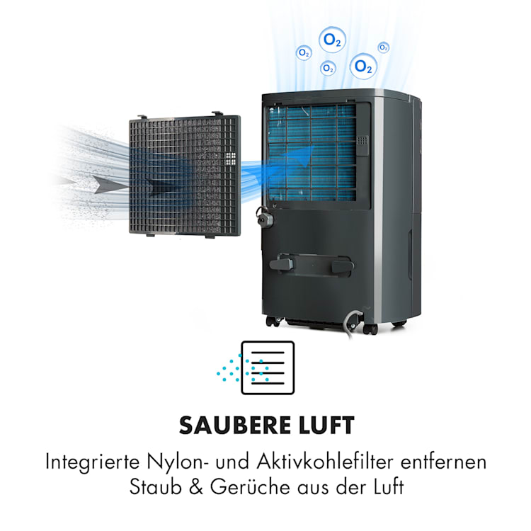 DryFy 20 Luftentfeuchter 420W 20l/d 230m³/h 40-50m² DrySelect 45dB 20l/24h | Anthrazit