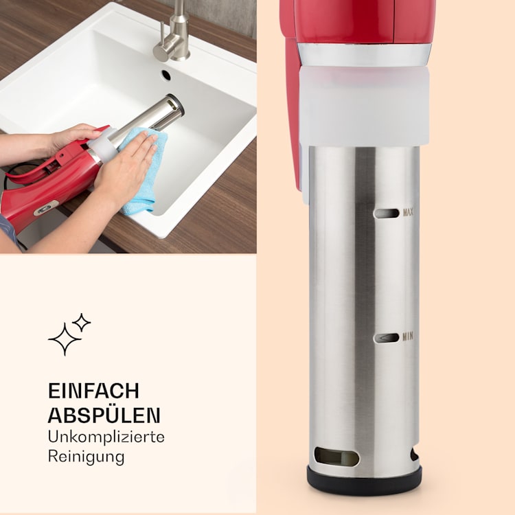 Quickstick Sous Vide Garer Thermostat: 50-95 °C für 20 L Edelstahl Rot