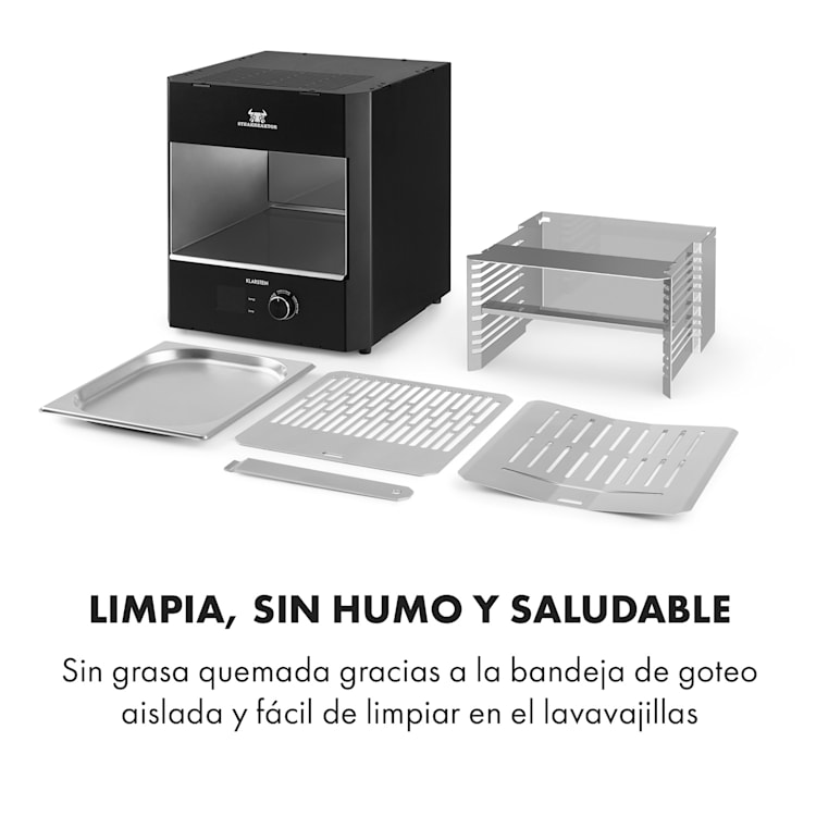 Steakreaktor Pro Barbacoa para interior Asador de alta temperatura Made in Germany Negro