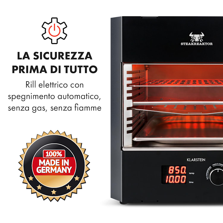 Steakreaktor Pro Indoor grill ad alta temperatura Made in Germany Nero