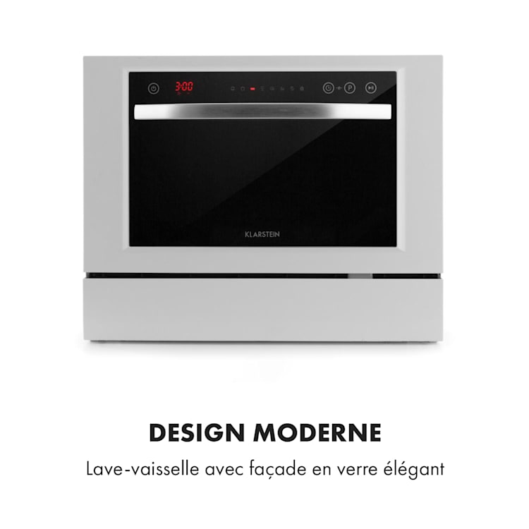 Amazonia 6 Luminance Lave-vaisselle avec façade en verre 1380W Blanc