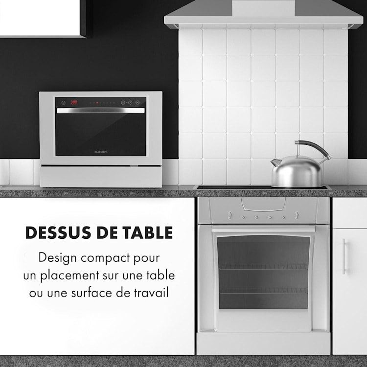 Amazonia 6 Luminance Lave-vaisselle avec façade en verre 1380W Blanc