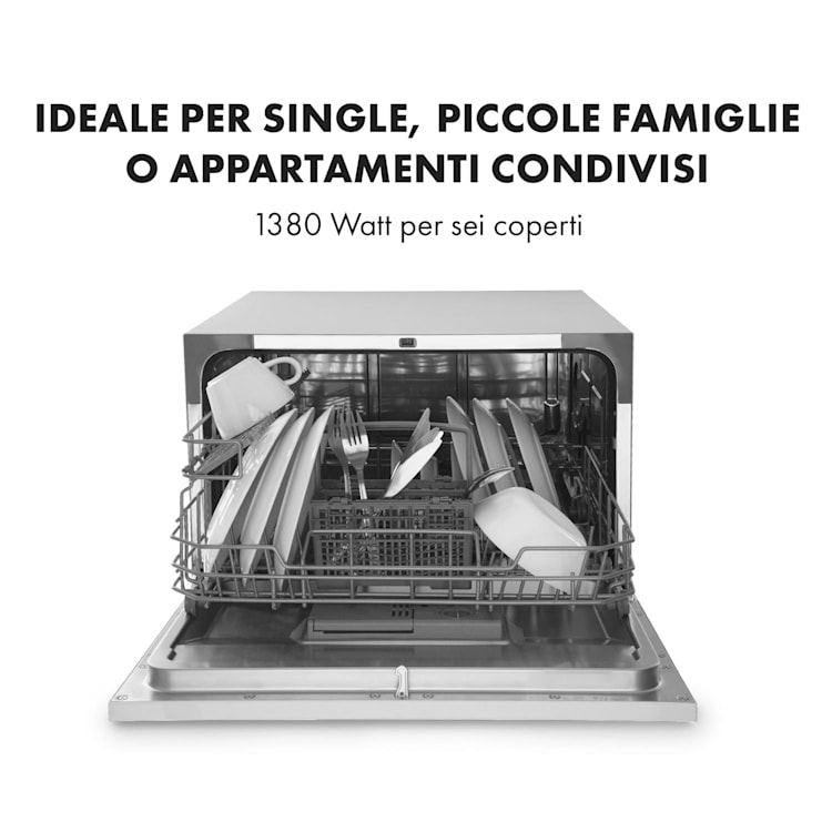 Amazonia 6 Luminance lavastoviglie vetro frontale freestanding 1380W Bianco
