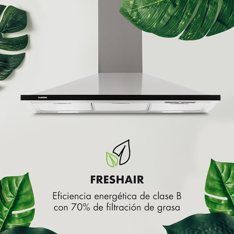 Galina 90 Campana extractora 90 cm 350 m³/h LED Acero inoxidable Metacrilato
