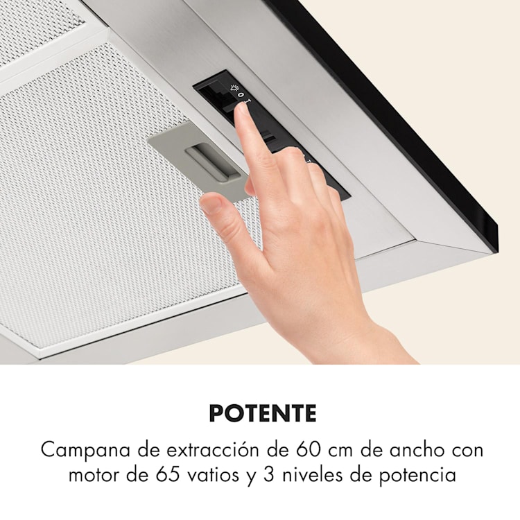 Galina 90 Campana extractora 90 cm 350 m³/h LED Acero inoxidable Metacrilato
