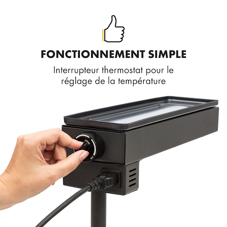 Appenzell Peak Appareil à raclette avec grill 1000W thermostat - noir