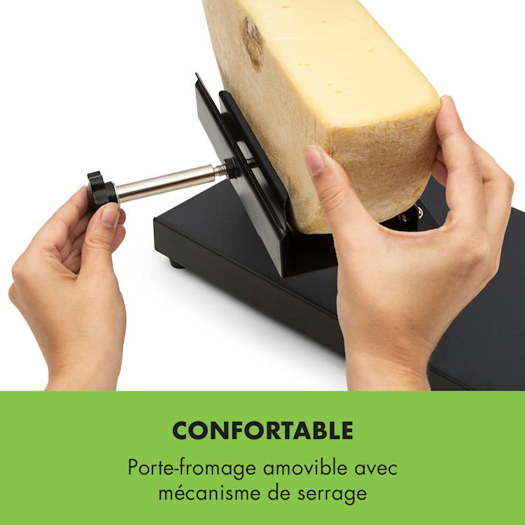 Appenzell Peak Appareil à raclette avec grill 1000W thermostat - noir