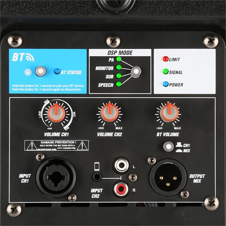 PD410A actieve 10" bi-amp PA luidspreker 800 W BT DSP