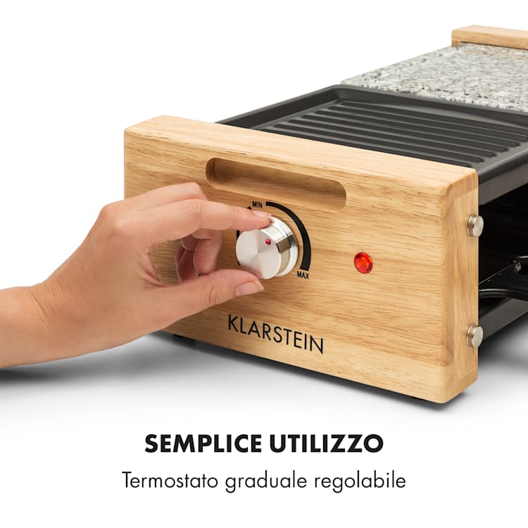 Chateaubriand Nuovo Raclette 1200W Alluminio / Pietra 8 persone Pietra naturale/piastra | 8 padelline per raclette