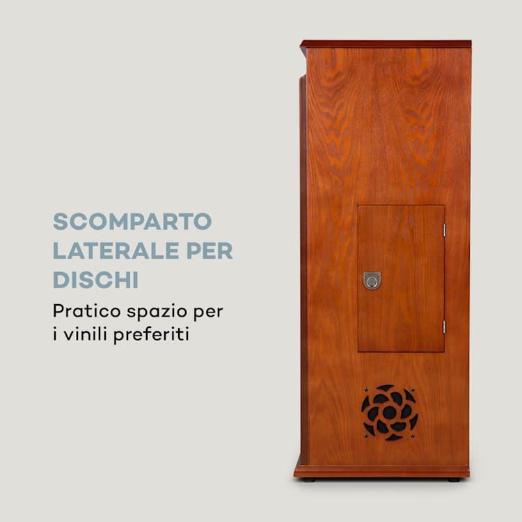 Musicbox Jukebox, Giradischi, Lettore CD, BT, USB, SD, Ricevitore FM, Legno
