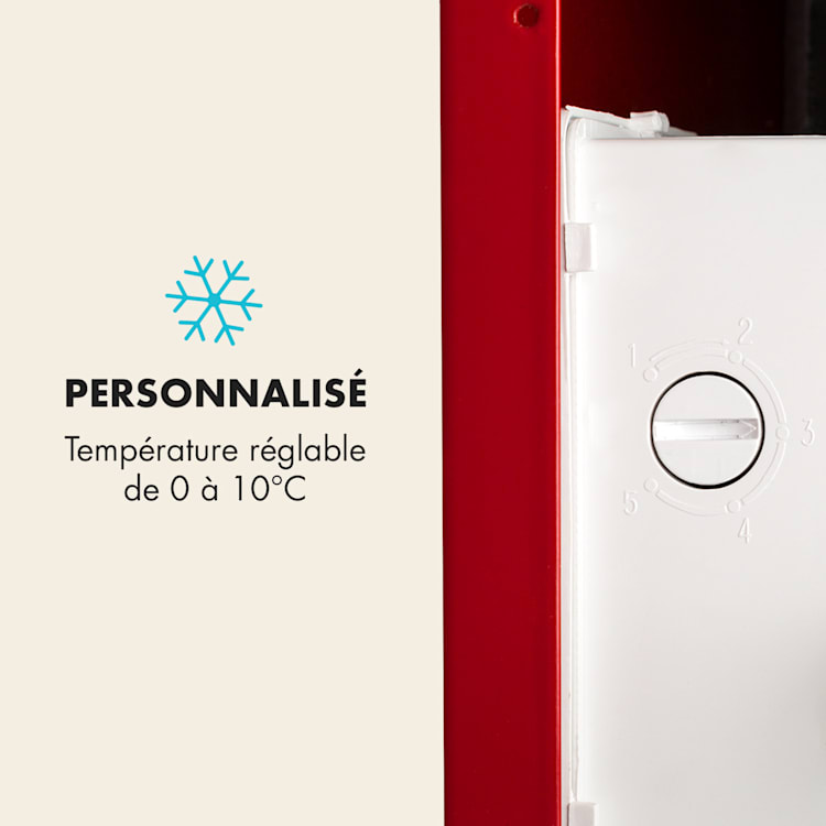 Réfrigérateur à boissons PopLife 0-10°C design rétro 48 L | Rouge