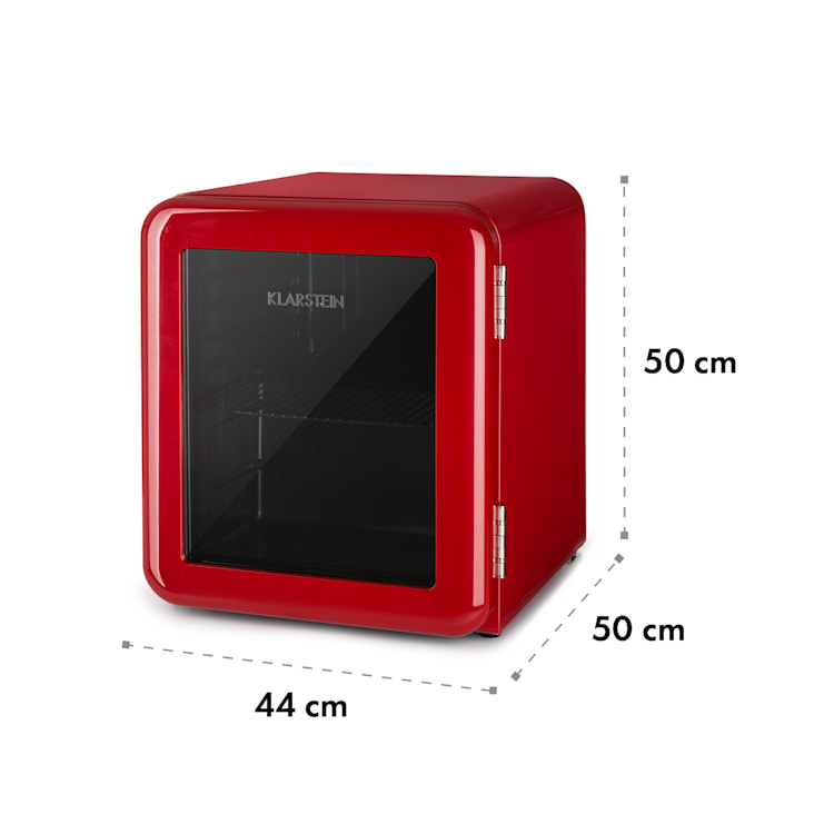 PopLife, frigider pentru băuturi, frigider, 48 litri, 0 - 10 °C, design retro, roșu