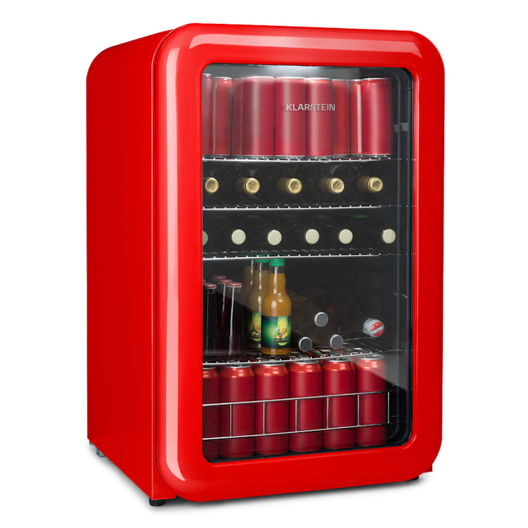 PopLife Getränkekühler Kühlschrank 0-10°C Retro-Design 115 Ltr | Rot