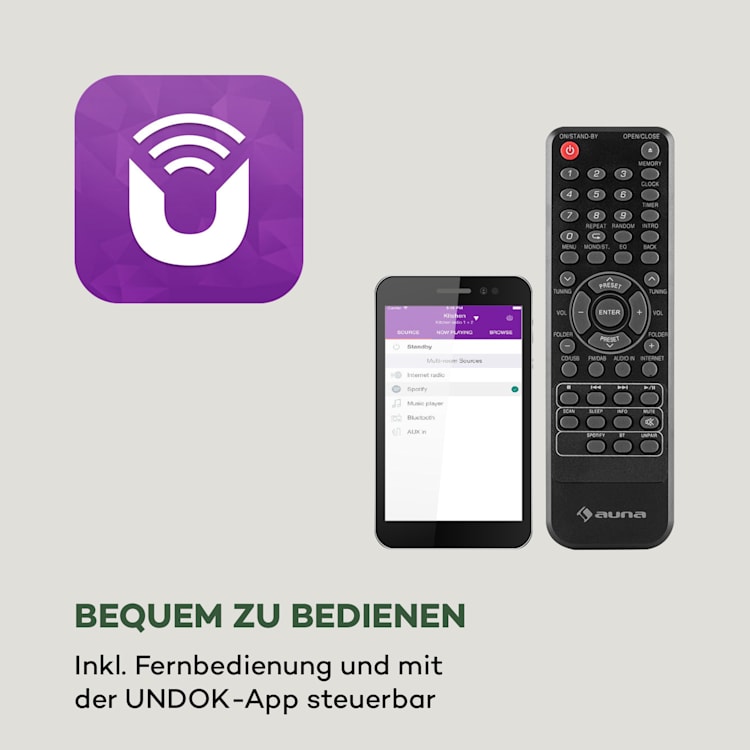 Worldwide CD Internetradio Spotify Connect App Control Bluetooth Schwarz