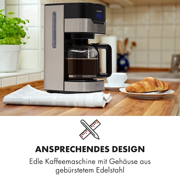 Kaffeemaschine Arabica 900W EasyTouch Control silber/schwarz 1,5 Ltr