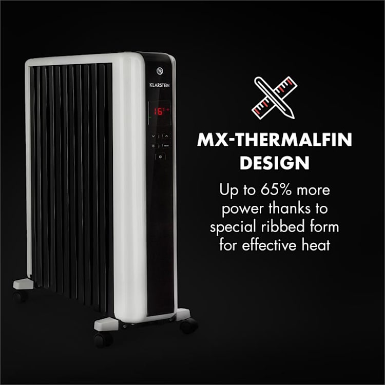 Thermaxx 2500 Radiateur à bain d'huile 2500W 5-35°C - noir & blanc