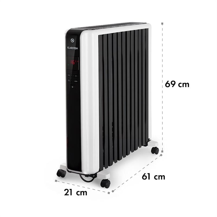 Thermaxx 2500 Radiateur à bain d'huile 2500W 5-35°C - noir & blanc 2500 W