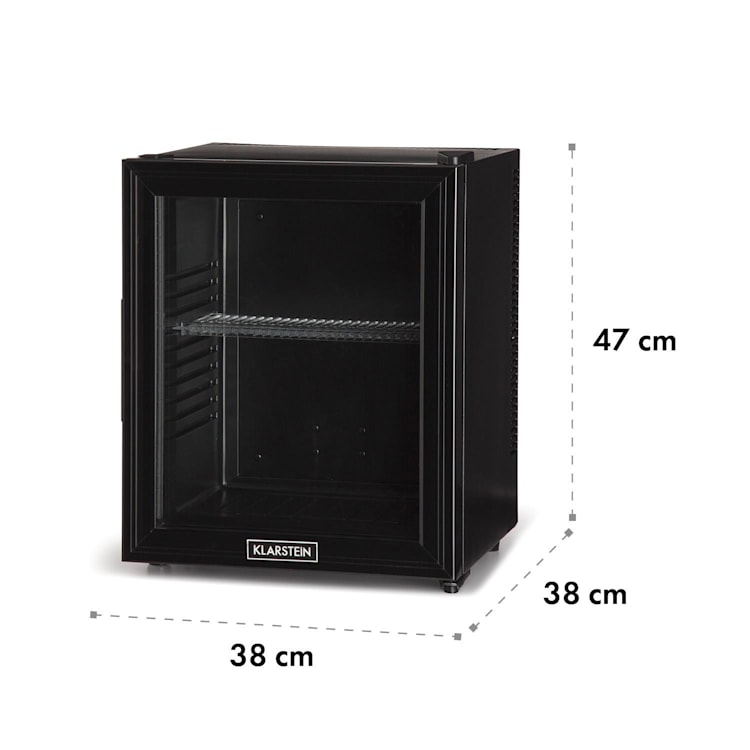 Brooklyn 24 Mini-Kühlschrank Glastür LED Ablage 24_Ltr | Schwarz