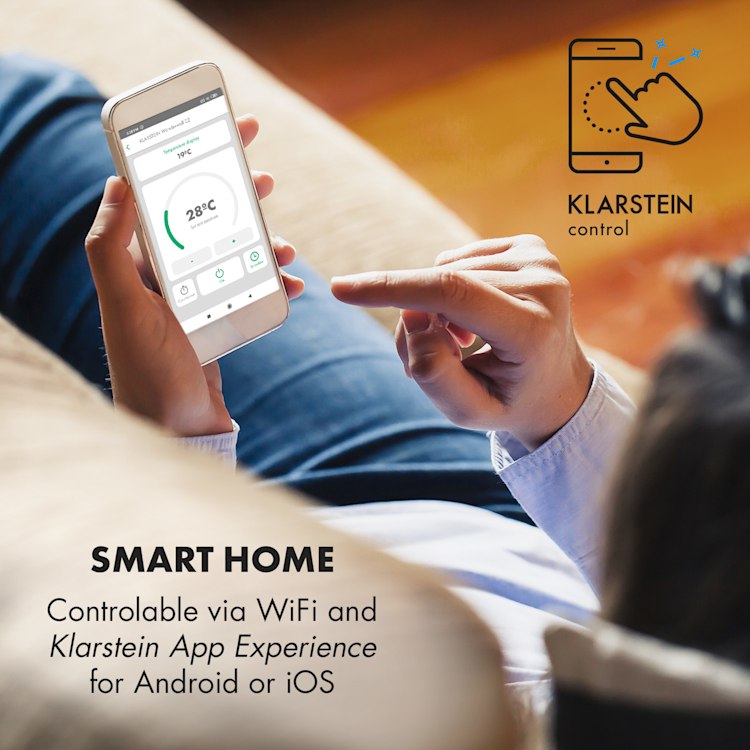Aquecedor de infravermelhos Wonderwall Smart 60x60cm Controlo por App 360W Temporizador semanal IP24 360 W | Branco