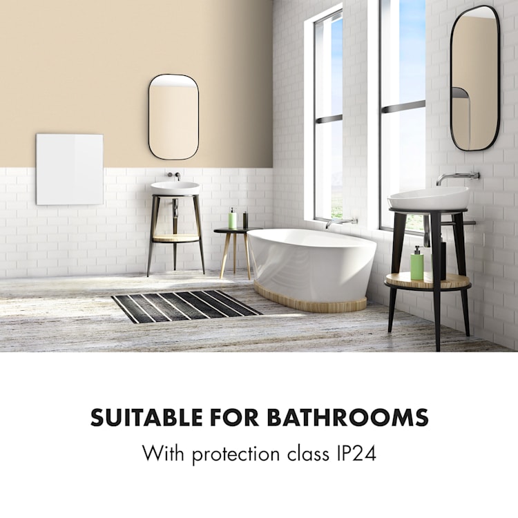 Aquecedor de infravermelhos Wonderwall Smart 60x60cm Controlo por App 360W Temporizador semanal IP24 360 W | Branco