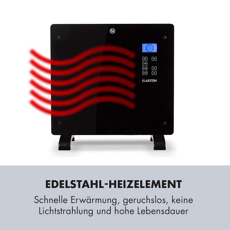 Norderney Konvektions-Heizgerät Thermostat Timer 1000W 20m² schwarz 1000 W | Schwarz