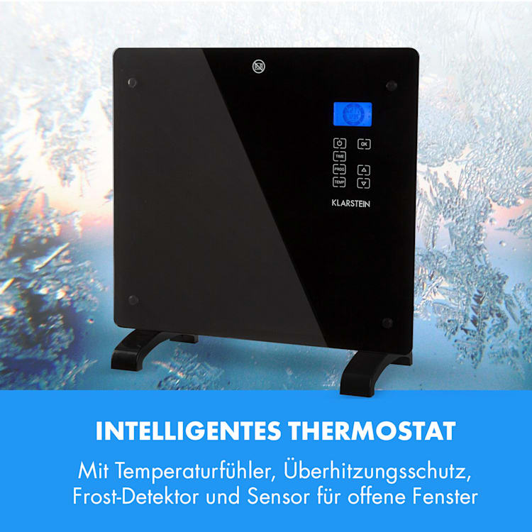 Norderney Konvektions-Heizgerät Thermostat Timer 1000W 20m² schwarz 1000 W | Schwarz