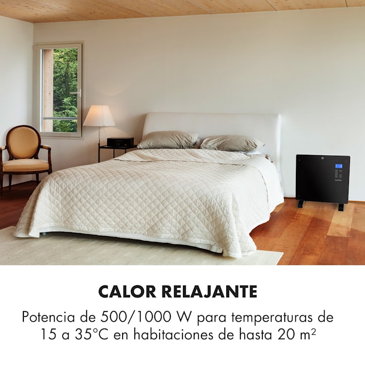 Norderney Convector Termostato Temporizador 1000W 20m² Negro 1000 W | Negro