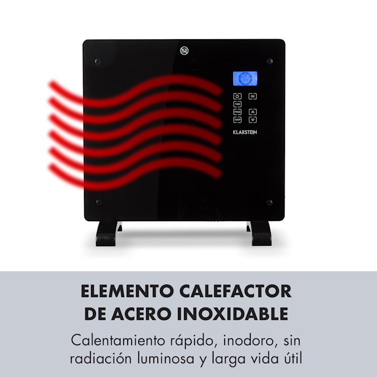 Norderney Convector Termostato Temporizador 1000W 20m² Negro 1000 W | Negro