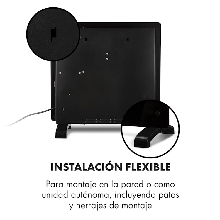 Norderney Convector Termostato Temporizador 1000W 20m² Negro 1000 W | Negro