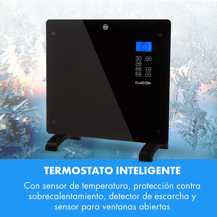 Norderney Convector Termostato Temporizador 1000W 20m² Negro 1000 W | Negro