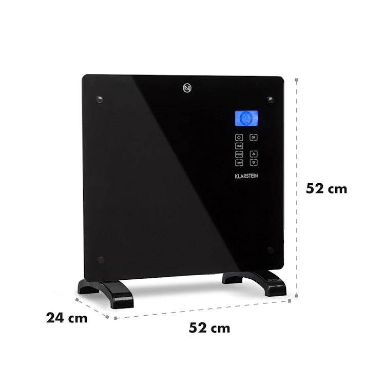 Norderney Convection Heater Thermostat Timer 1000W 20m² Black 1000 W | Black