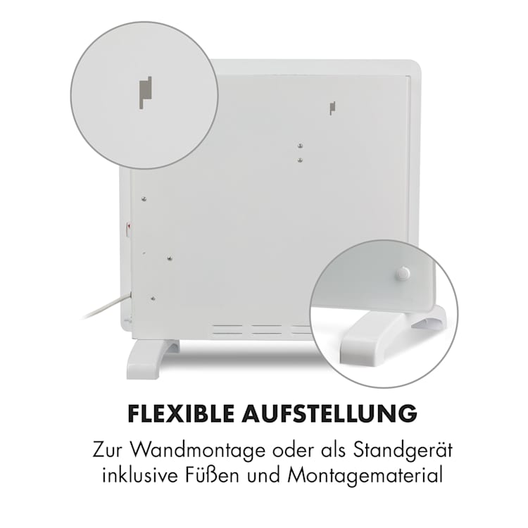 Norderney Konvektions-Heizgerät Thermostat Timer 1000W 20m² weiß 1000 W | Weiß