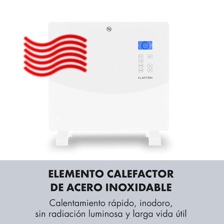 Norderney Convector Termostato Temporizador 1000W 20m² Blanco 1000 W | Blanco